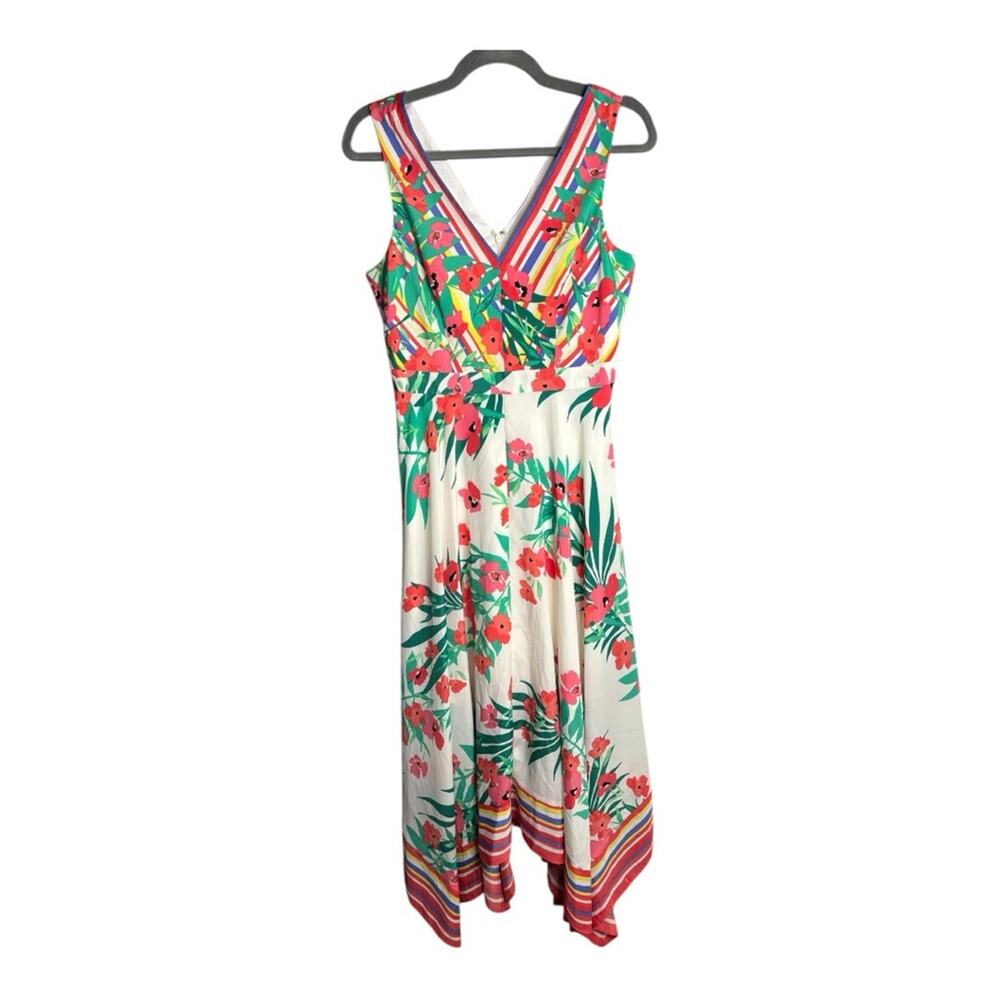 Vince Camuto Pink and Green Floral Sleeveless Maxi Dress 4